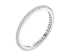 Hot Apart Pierścionek z białego złota z brylantami laboratoryjnymi - Eternity - 0,42 ct - próba 585