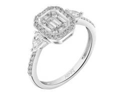 Apart Pierścionek z białego złota z diamentami - 0,83 ct - próba 750< Pierścionki