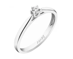 Apart Pierścionek z białego złota z brylantem - 0,08 ct - próba 585< Pierścionki