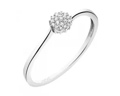 Clearance Apart Pierścionek z białego złota z diamentami - 0,03 ct - próba 375