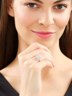 Online Apart Pierścionek z białego złota z diamentami - 0,81 ct - próba 585