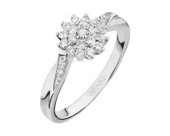 Apart Pierścionek z białego złota z brylantami - 0,25 ct - próba 375< Pierścionki