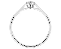 Discount Apart Pierścionek z białego złota z brylantem - 0,08 ct - próba 585