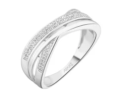 Apart Pierścionek z białego złota z diamentami - 0,14 ct - próba 750< Pierścionki