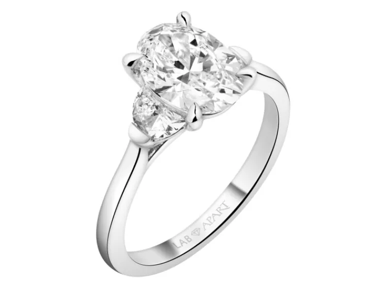 Online Apart Pierścionek z białego złota z diamentami laboratoryjnymi - 2,53 ct - próba 750