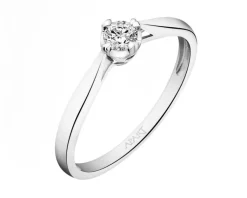 Outlet Apart Pierścionek z białego złota z brylantem - serce - 0,12 ct - próba 585