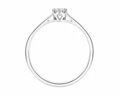 Outlet Apart Pierścionek z białego złota  z brylantem - serce - 0,12 ct - próba 585