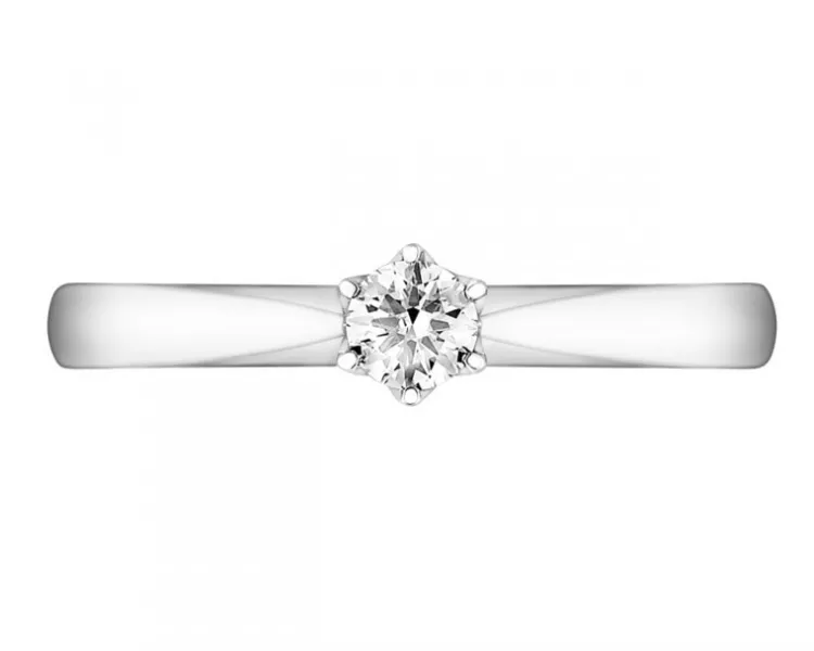 Discount Apart Pierścionek z białego złota z brylantami - 0,25 ct - próba 750