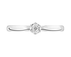 Apart Pierścionek z białego złota z brylantem - 0,03 ct - próba 375