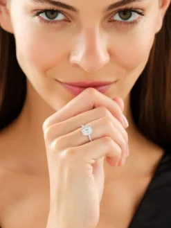 Apart Pierścionek z białego złota z diamentami - 0,84 ct - próba 750< Pierścionki