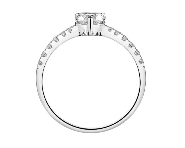 Apart Pierścionek z białego złota z diamentami laboratoryjnymi - serce - 0,67 ct - próba 585< Wszystkie