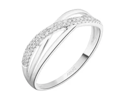 Outlet Apart Pierścionek z białego złota z diamentami - 0,11 ct - próba 750