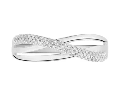 Outlet Apart Pierścionek z białego złota z diamentami - 0,11 ct - próba 750