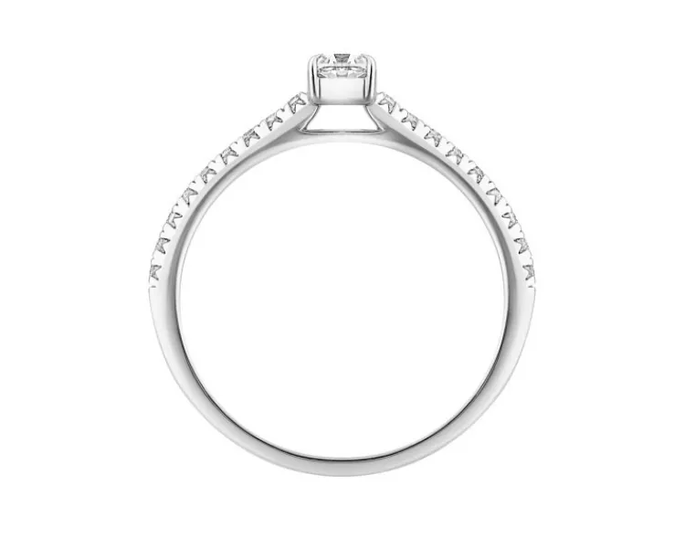 Apart Pierścionek z białego złota z diamentami - 0,41 ct - próba 585< Pierścionki