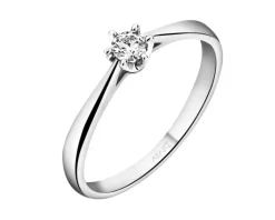 Apart Pierścionek z białego złota z brylantem - 0,11 ct - próba 375< Pierścionki