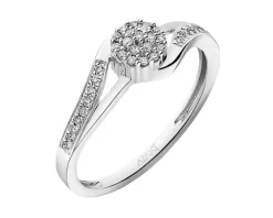 Hot Apart Pierścionek z białego złota z diamentami - 0,13 ct - próba 750