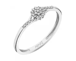 Apart Pierścionek z białego złota z diamentami - 0,06 ct - próba 750< Pierścionki