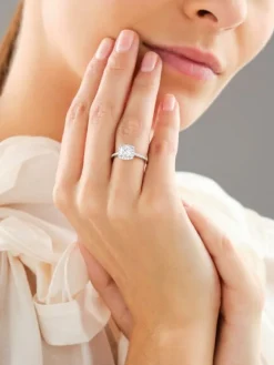 Online Apart Pierścionek z białego złota z diamentami laboratoryjnymi - 1,25 ct - próba 750
