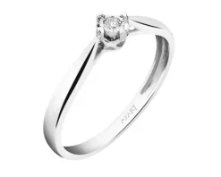 Apart Pierścionek z białego złota z brylantem - serce - 0,03 ct - próba 585