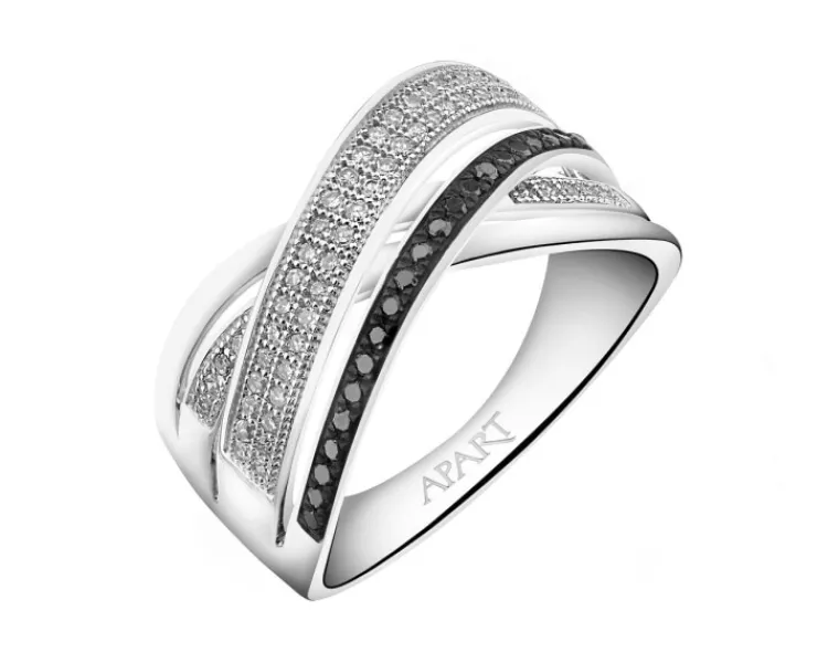 New Apart Pierścionek z białego złota z diamentami - 0,25 ct - próba 585