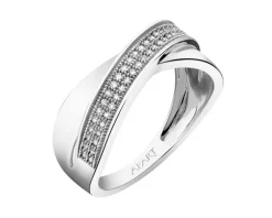 Apart Pierścionek z białego złota z diamentami - 0,14 ct - próba 585