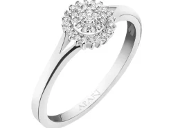 Apart Pierścionek z białego złota z diamentami - 0,10 ct - próba 750< Pierścionki