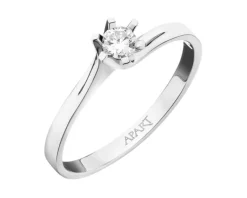 Apart Pierścionek z białego złota z brylantem - 0,15 ct - próba 750< Pierścionki