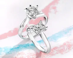 Apart Pierścionek z białego złota z brylantem - 0,15 ct - próba 750< Pierścionki