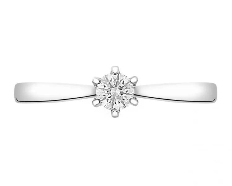 Apart Pierścionek z białego złota z brylantem - 0,18 ct - próba 750< Pierścionki
