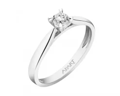 Apart Pierścionek z białego złota z brylantem - 0,15 ct - próba 375< Pierścionki