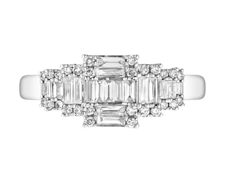 Hot Apart Pierścionek z białego złota z diamentami - 0,38 ct - próba 585