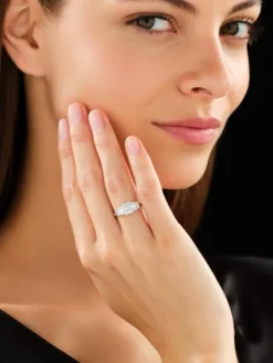 Hot Apart Pierścionek z białego złota z diamentami - 0,38 ct - próba 585