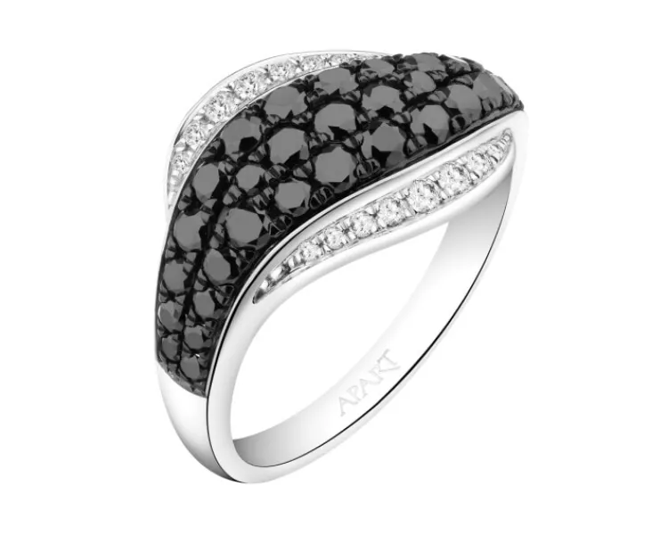 Apart Pierścionek z białego złota z brylantami - 0,77 ct - próba 585< Pierścionki