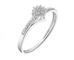 Hot Apart Pierścionek z białego złota z diamentami - 0,04 ct - próba 585