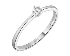 Apart Pierścionek z białego złota z brylantem - 0,02 ct - próba 375< Pierścionki