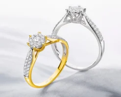 Discount Apart Pierścionek z białego złota z brylantami - 0,25 ct - próba 750