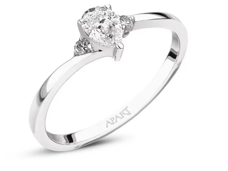 Apart Pierścionek z białego złota z diamentami - 0,35 ct - próba 585< Pierścionki