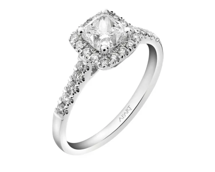 Apart Pierścionek z białego złota z diamentami -SI1/H - 1,33 ct - próba 750