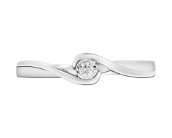 Apart Pierścionek z białego złota z brylantem - 0,02 ct - próba 375< Pierścionki