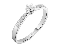 Best Apart Pierścionek z białego złota z brylantami - 0,18 ct - próba 585