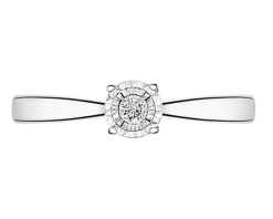 New Apart Pierścionek z białego złota z brylantem - 0,04 ct - próba 585