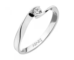 Best Apart Pierścionek z białego złota z brylantem - 0,10 ct - próba 585