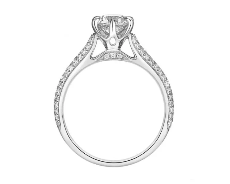 Best Apart Pierścionek z białego złota z brylantami - SI1/H - 1,35 ct - próba 750