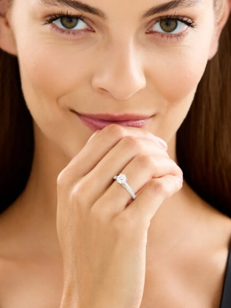Best Apart Pierścionek z białego złota z brylantami - SI1/H - 1,35 ct - próba 750