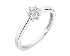 Apart Pierścionek z białego złota z diamentami - 0,03 ct - próba 750< Pierścionki