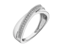 Apart Pierścionek z białego złota z diamentami - 0,07 ct - próba 585< Pierścionki