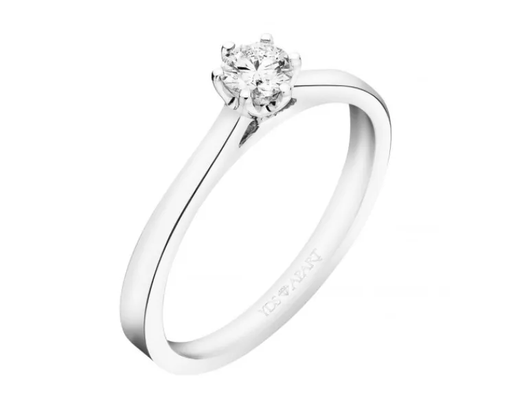 Discount Apart Pierścionek z białego złota z brylantem - 0,18 ct - próba 750