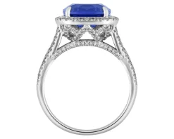 Hot Apart Pierścionek z białego złota z diamentami i tanzanitem - próba 750