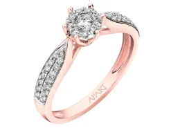 Sale Apart Pierścionek z różowego i białego złota z brylantami - 0,25 ct - próba 585