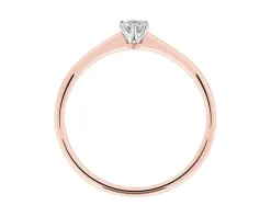 Apart Pierścionek z różowego i białego złota z brylantem - 0,10 ct - próba 585